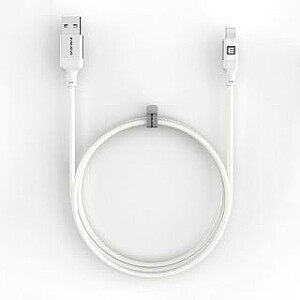 Evelatus USB A на Lightning, кабель 1,2 м (MFI11CL) Алюминиевый корпус с оплеткой белого цвета