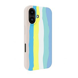 Evelatus Apple iPhone 16 Multi-Colored Silicone Case With MagSafe Beige Cream