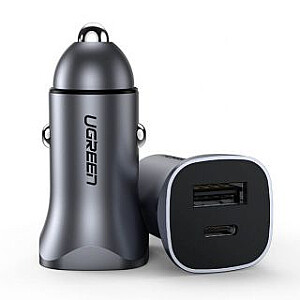 Ugreen USB A - USB C Dual-Port Car Charger PD30W+SCP22.5W Grey