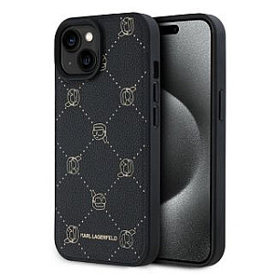 Karl Lagerfeld - Чехол MagSafe Karl Lagerfeld PU Karl Heads Pattern для iPhone 15, черный