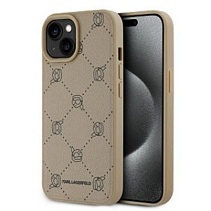 Karl Lagerfeld Apple Karl Lagerfeld PU Karl Heads Pattern MagSafe Case for iPhone 15 Beige