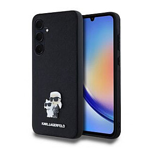 Karl Lagerfeld - Чехол Karl Lagerfeld PU Saffiano Metal Karl and Choupette для Samsung Galaxy A35 5G, черный