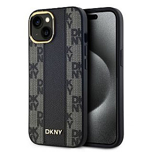 Чехол DKNY Apple DKNY из искусственной кожи с клетчатым узором Magsafe для iPhone 15, черный