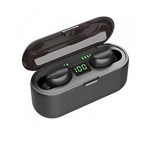 WoW F9 Sport&amp;Leisure Super-Fit TWS Bluetooth 5.1 Stereo Earphones with HD Mic LED charging case Black