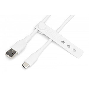 Силиконовый кабель питания USB-A - USB-C, USB 2.0 60Вт, 0,5м Белый