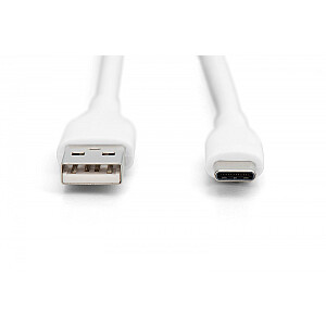 Kabel zasilający silikonowy USB-A - USB-C, USB 2.0 60W, 1m Biały