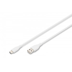 Kabel zasilający silikonowy USB-C - USB-C, USB 2.0 60W, 2m Biały