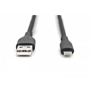 USB-A — силиконовый кабель питания Lightning, USB 2.0, 12 Вт, сертификат MFI, 0,5 м, черный