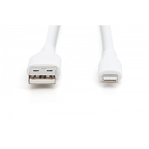 USB-A — силиконовый кабель питания Lightning, USB 2.0 12 Вт, сертификат MFI, 0,5 м, белый