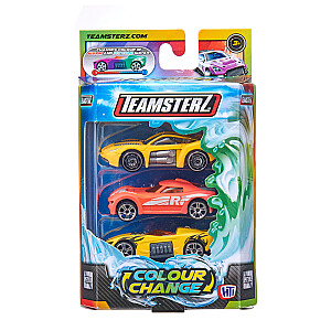 TEAMSTERZ Spalvą keičiantys automobiliai, 3 vnt, 7,5 cm