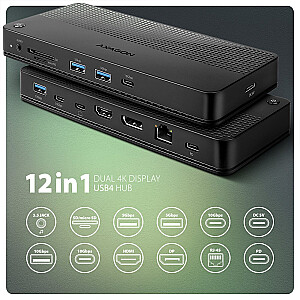 HMC-U4 Беспроводной концентратор USB 12in1 USB 4.0 40Gbps LAN HDMI DP PD аудио