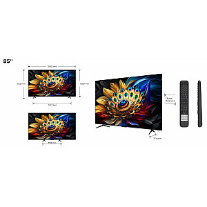 TCL C65 Series C6 Smart TV QLED 4K 85" 85C655, garso Onkyo su žemųjų dažnių garsiakalbiu, Dolby Vision - Atmos, Google TV