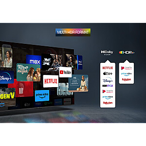 TCL C65 Series C6 Smart TV QLED 4K 85" 85C655, garso Onkyo su žemųjų dažnių garsiakalbiu, Dolby Vision - Atmos, Google TV