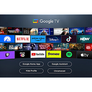 TCL C65 Series C6 Smart TV QLED 4K 85" 85C655, garso Onkyo su žemųjų dažnių garsiakalbiu, Dolby Vision - Atmos, Google TV
