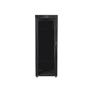 Laisvai pastatoma spintelė 19 42U 800x1000 juoda, LCD stiklo durelės (Flat Pack)