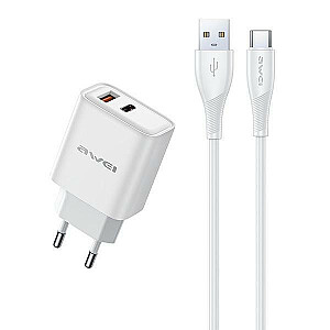 GaN PD81T 22,5 Вт Сетевое зарядное устройство USB+USB-C + кабель USB/USB-C 