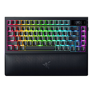 Razer | BlackWidow V4 Pro 75% | Mechaninė žaidimų klaviatūra | 4K Hz belaidis ryšys | JAV | Juoda | Oranžiniai lytėjimo jungikliai Gen-3 | Belaidis ryšys