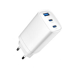 Evelatus 65W Max Fast Charger EU USB-C1/USB-C1/USB-A White