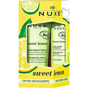 Nuxe Nuxe rinkinys: Drėkinamasis rankų kremas Sweet Lemon 30ml + Sweet Lemon lūpų balzamas 4g moterims