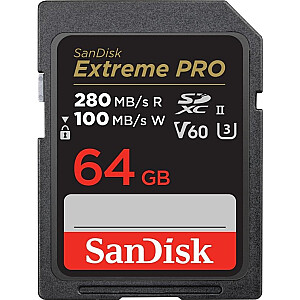 SanDisk SDXC 64 ГБ Extreme Pro 280/100 МБ/с V60 UHS-II