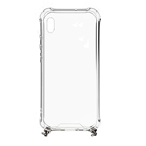 Evelatus Samsung Galaxy A10 Silicone Transparent with Necklace TPU Strap Gold