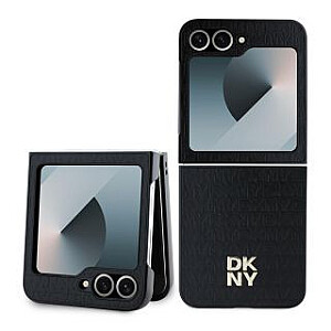 DKNY - DKNY PU Leather Repeat Pattern Stack Logo Case for Samsung Galaxy Z Flip 6 Black