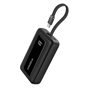 Anker Power Bank with Built-In USB-C Cable | A1688H11 | 10000 mAh | Black