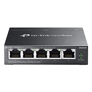 TP-Link Omada ES205G valdomas Gigabit Ethernet (10/100/1000) Maitinimas per Ethernet (PoE) Juodas