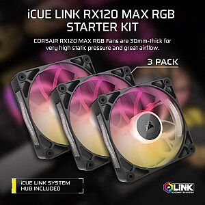 Комплект с тремя вентиляторами iCUE LINK RX120 MAX RGB 120 мм 