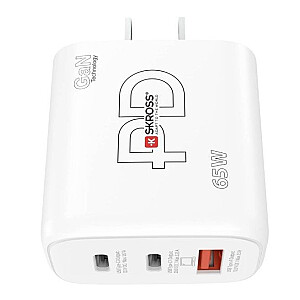 Skross Power Charger 65W PD GaN US USB charger Indoors Max. output current 3.25 A USB 2.0 port A, USB-C White