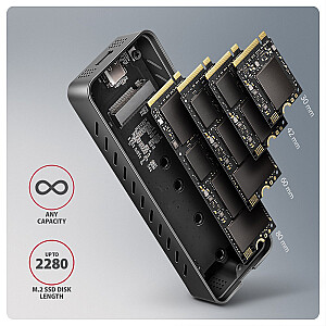 Внешний алюминиевый корпус EEM2-20G SSD-накопитель USB-C 3.2 Gen 2 M.2 NVMe, 20 Гбит/с