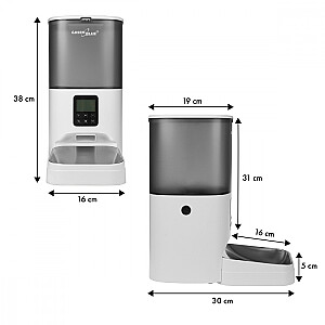 Automatyczny podajnik karmy dla zwierząt GB393 6L, USB 5V1A Biały