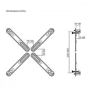 Adapter do ekranów bez otworów VESA MC-990 max 10kg, 17-32 cale Czarny 