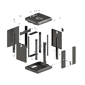 Szafa instalacyjna rack wisząca 10 cali 6U 300x300 czarna