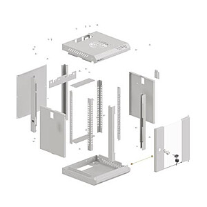 Szafa instalacyjna rack wisząca 10 cali 6U 300x300 szara 