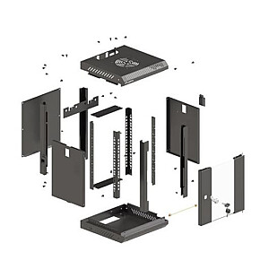 Szafa instalacyjna rack wisząca 10 cali 9U 300x300 czarna 