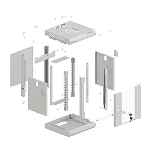 Szafa instalacyjna rack wisząca 10 cali 9U 300x300 szara 