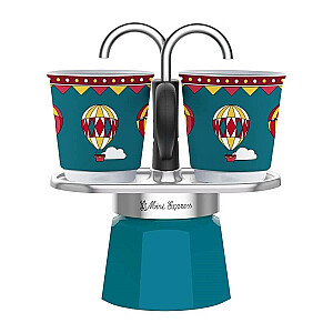 Набор Bialetti Winter Wonderland мини-экспресс, 2 чашки, бирюзовый