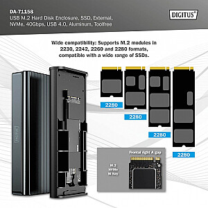 Obudowa USB 4.0 Typ C na dysk SSD M.2 NVMe 40 Gbps aluminiowa, beznarzędziowa