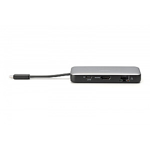 Дорожная док-станция USB Type C, 7 портов, HDMI 4K/60 Гц, PD 3.0 