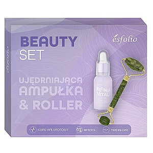 ESFOLIO SET ujędrnijąca ampoułka do twarzy 30ml + Jadeit roller do twarzy