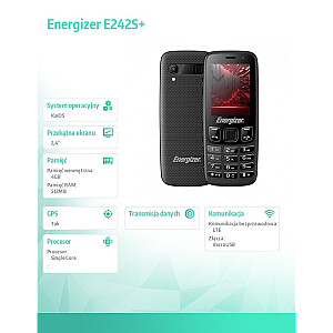 Telefon E242S+ 512MB RAM 4GB 2,4" 4G LTE Dual SIM EU Czarny