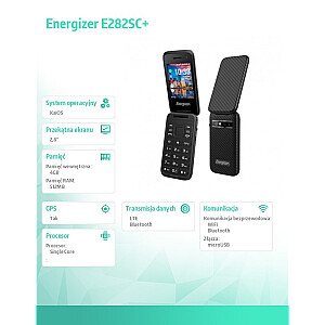 Telefon E282SC+  512MB RAM 4GB 2,8" 4G LTE Dual SIM EU/UK Czarny