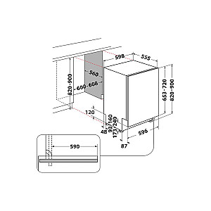 „Whirlpool WIO 3T126 PFE“ Visiškai įmontuotas 14 vietos dekoracijų E