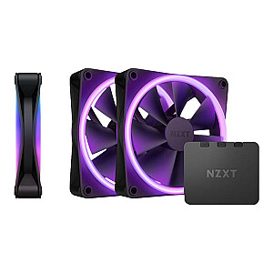 NZXT F120 RGB DUO, PWM, 120mm, 3-pack - black