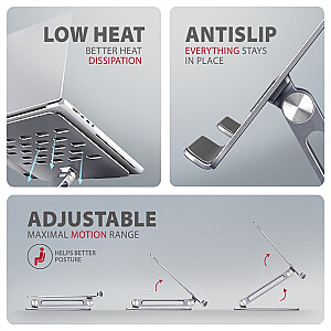 STND-LQ Алюминиевая подставка для ноутбука 10-16 дюймов, регулируемый угол наклона
