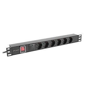 Listwa zasilająca  rack PDU 19 cali 1U 16A 6x230V schuko 2m czarna