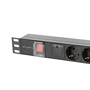 Listwa zasilająca  rack PDU 19 cali 1U 16A 6x230V schuko 2m czarna