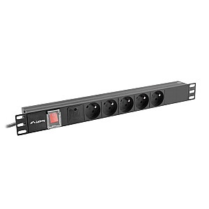 Блок питания для стойки PDU 19 дюймов 1U 16A 5x230V 2m черный