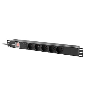 Блок питания для стойки PDU 19 дюймов 1U 16A 5x230V 2m черный